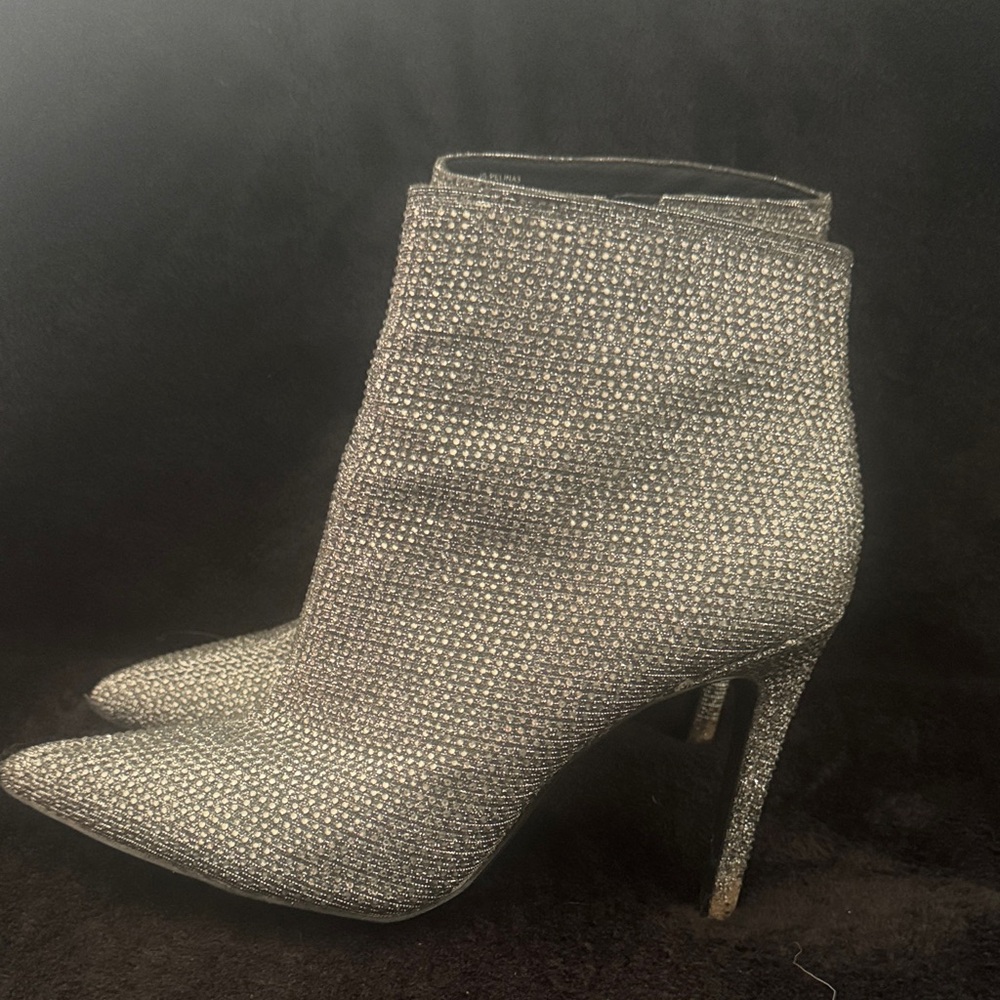Jessica Simpson Sparkling Silver Heeled Boots